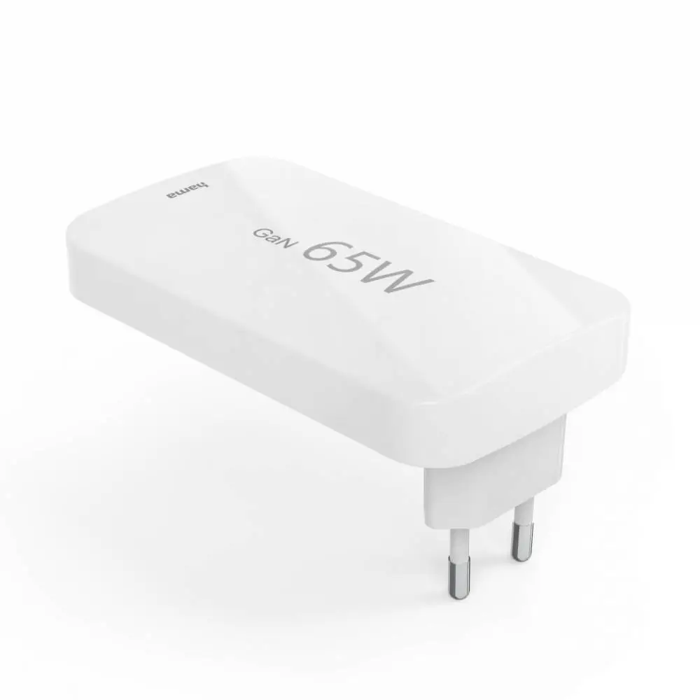 HAMA Бързо мини зарядно, 65W, 2x USB-C, 1x USB-A, PD, плоско, бяло