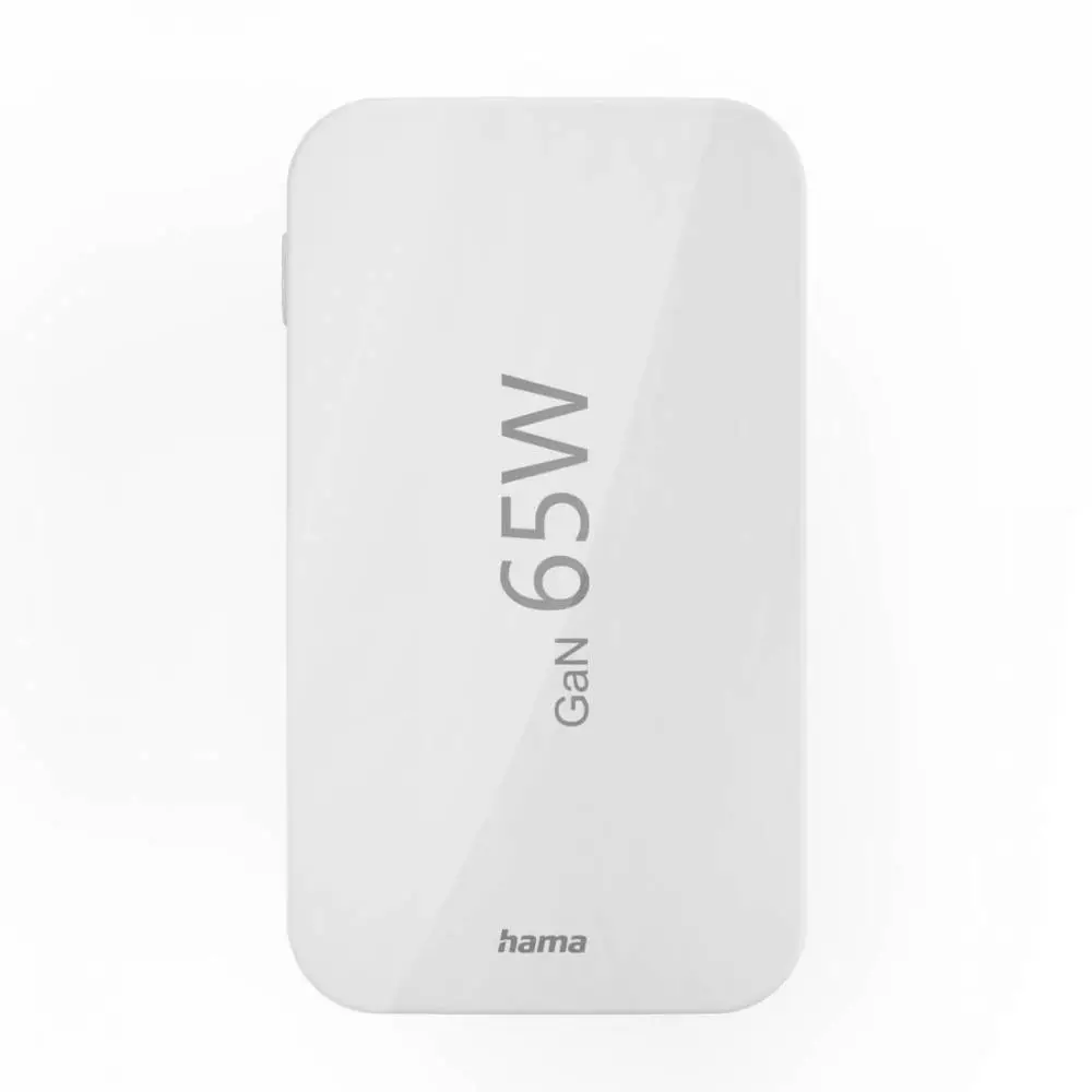 HAMA Бързо мини зарядно, 65W, 2x USB-C, 1x USB-A, PD, плоско, бяло