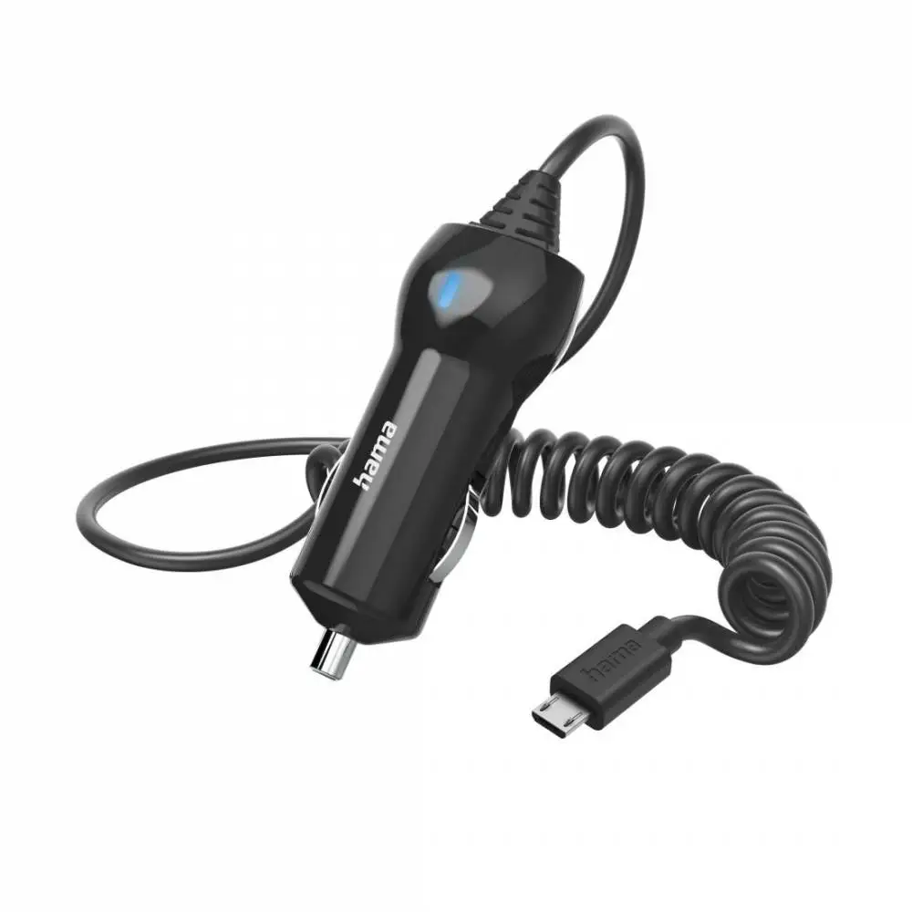 HAMA Зарядно за кола с Micro USB кабел, 6 W, 1,0 m, черно