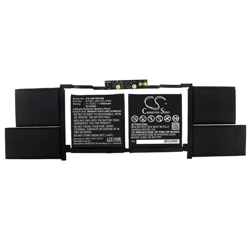 Батерия за лаптоп Apple MacBook Pro 15 inch TOUCH BAR A1990 2019 A1953  LiPo 11.4V 7300mAh CAMERON SINO