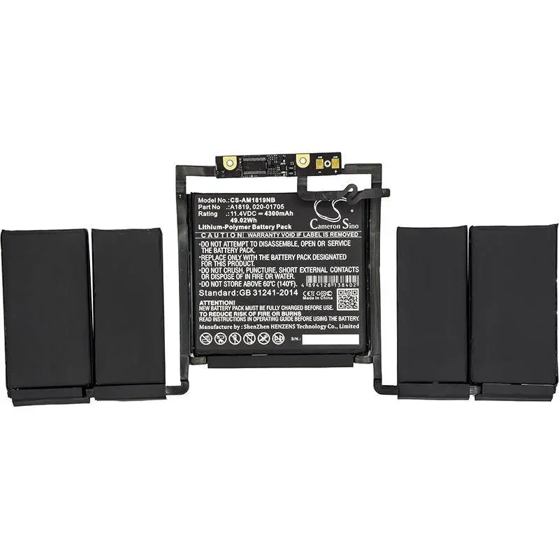 Батерия за лаптоп  Apple MacBook Pro "Core i5" 2.9 13" Touch/Late 2016 A1819  LiPo 11.4V 4300mAh CAMERON SINO