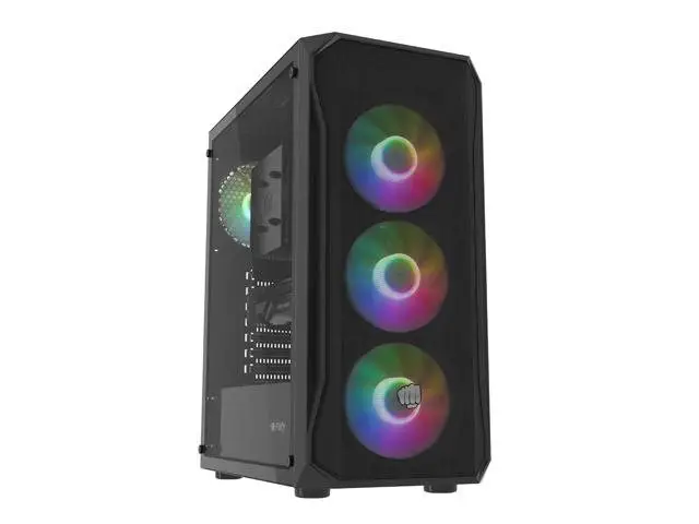 Кутия Fury PC Case Shobo SH4F RGB Midi Tower, Window, Black - NFO-2154