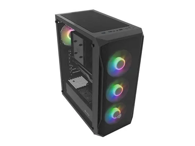 Кутия Fury PC Case Shobo SH4F RGB Midi Tower, Window, Black - NFO-2154