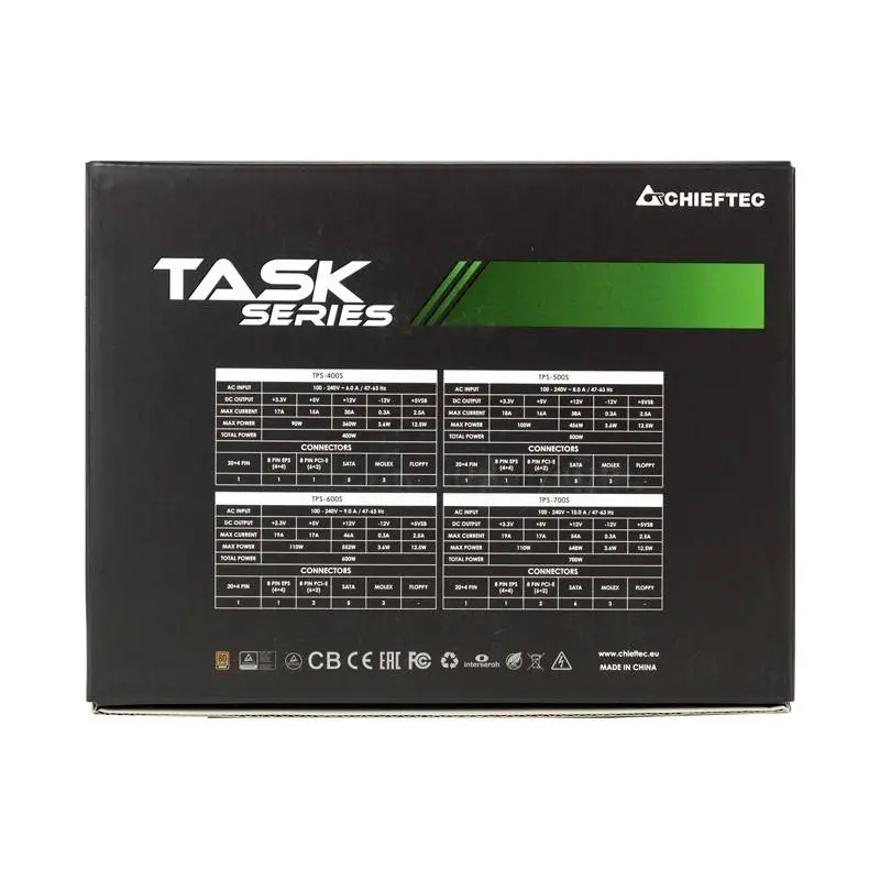 Захранване Chieftec Task 600W 80 Plus Bronze PSU - TPS-600S