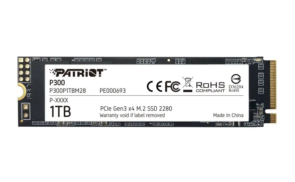 SSD Диск Patriot P300 1TB M.2 2280 NVMe PCIe Gen3x4 - P300P1TBM28