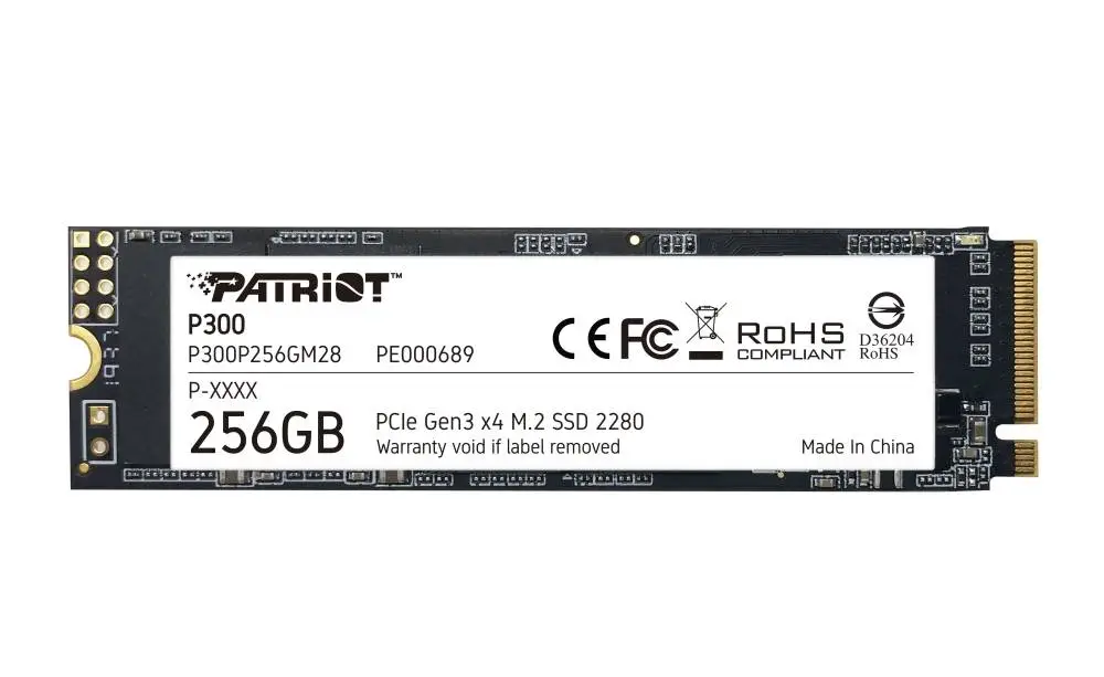 SSD диск Patriot P300 256GB M.2 2280 NVMe PCIe Gen3x4 - P300P256GM28 