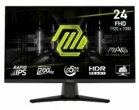 Монитор MSI MAG 242F, 23.8", Rapid IPS, FHD 1920x1080, 0.5ms, 200Hz 16:9, AMD FreeSync Premium, HDR Ready, DP(1.2a), HDMI 2.0b, Black