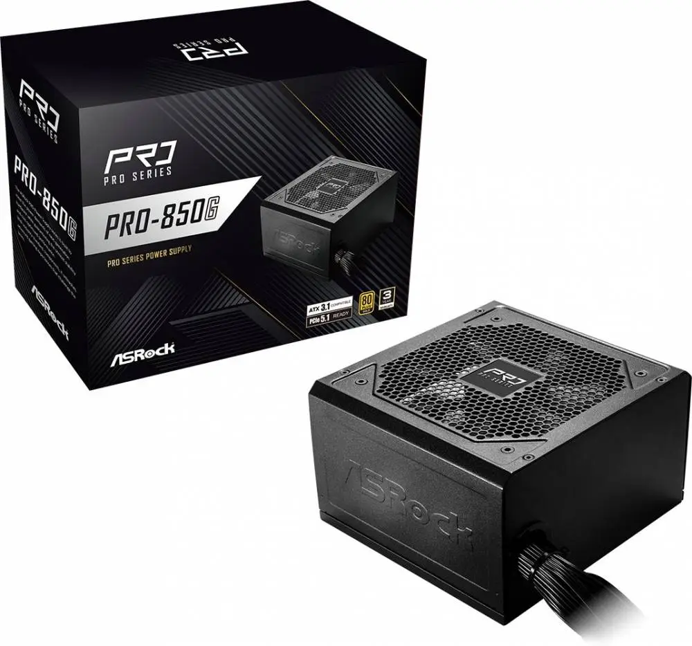 Захранване Asrock PRO-850G, 850W 80 Plus Gold ATX 3.1 PSU