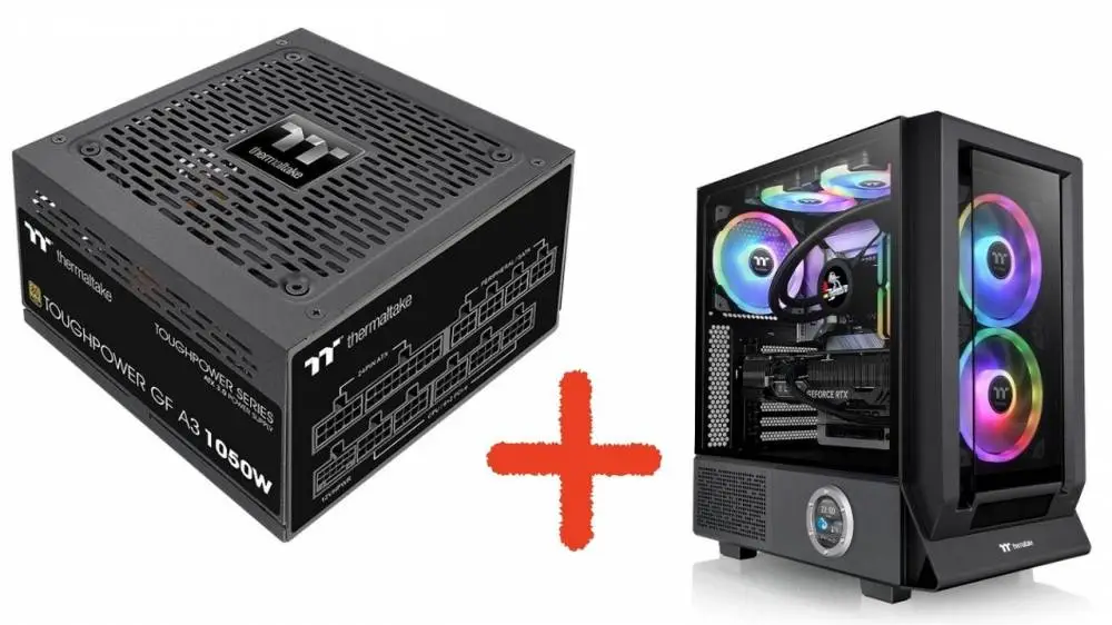 Комбо Захранване с кутия Thermaltake Toughpower GF A3 1050W + Thermaltake Ceres 350 Black