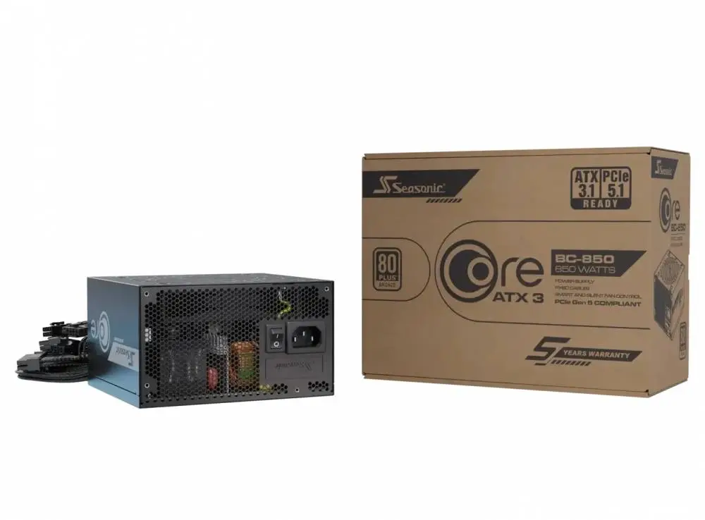 Захранване Seasonic CORE BC-850 PSU ATX 3.1 850W Bronze, PCIe 5.1 - SRP-CBC851-A5A51JF
