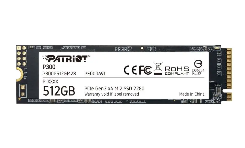 Диск SSD Patriot P300 512GB M.2 2280 PCIe Gen3x4 - P300P512GM28
