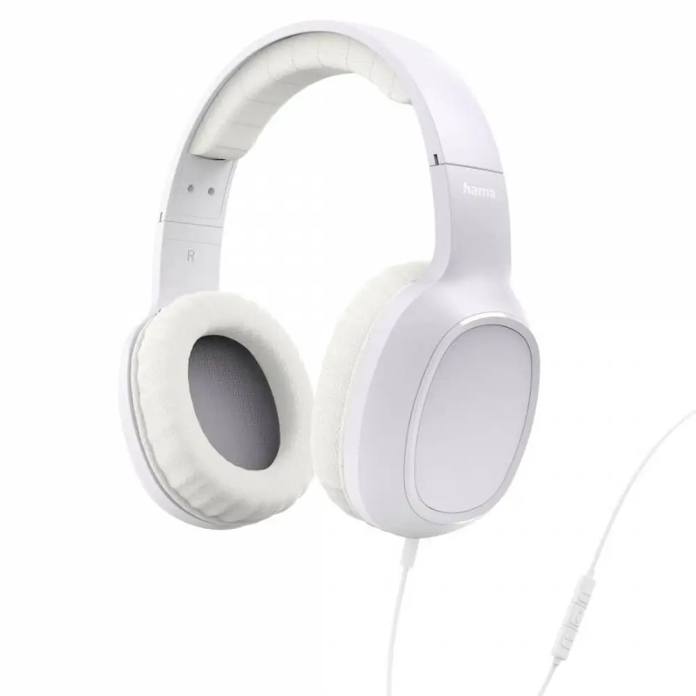 HAMA Слушалки с микрофон "Fun C", USB-C, водач за кабел от едната страна, бели