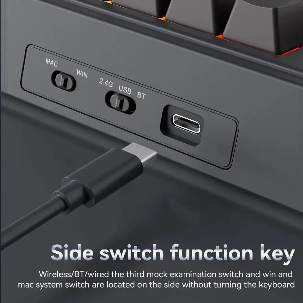 Ajazz геймърска механична клавиатура Wireless Gaming Mechanical Keyboard AK980 V2 - Gift Switch [Linear] (English US), Black, Gray