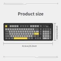 Ajazz геймърска механична клавиатура Wireless Gaming Mechanical Keyboard AK980 V2 - Gift Switch [Linear] (English US), Black, Gray