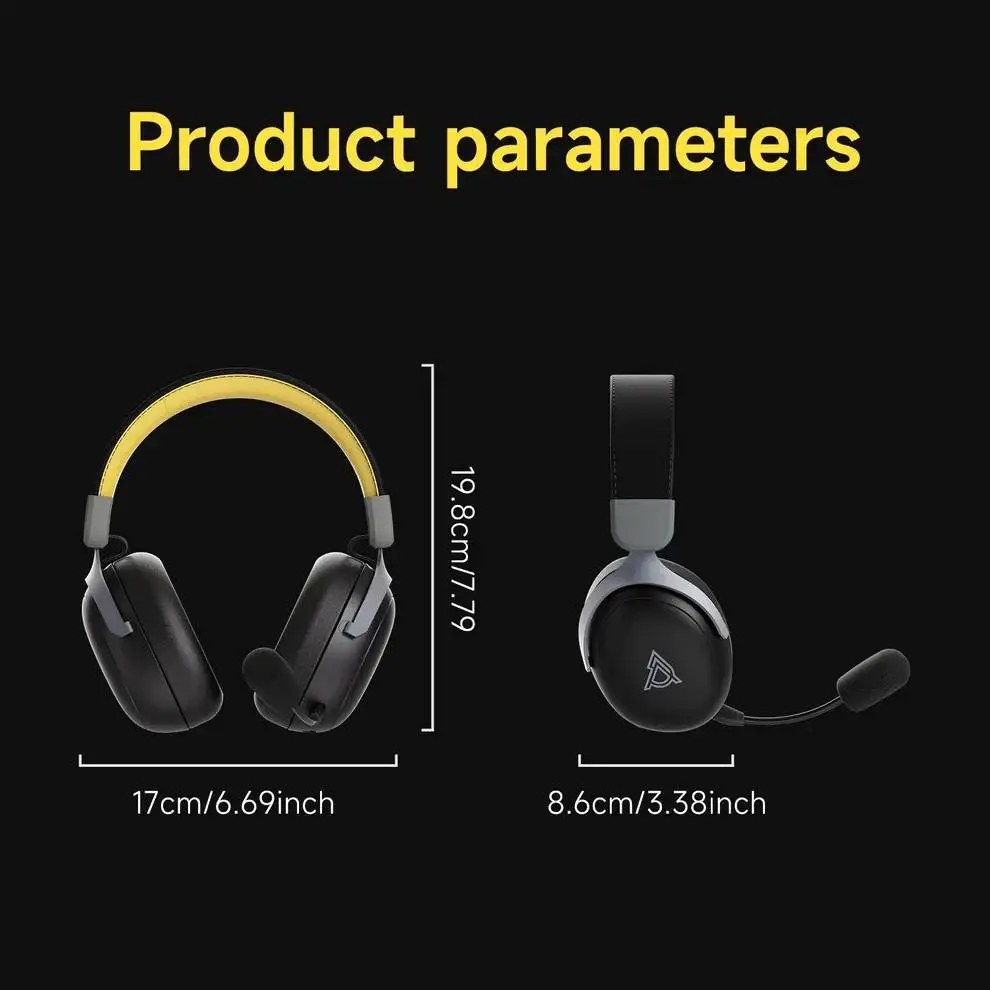 Ajazz безжични геймърски слушалки Wireless Gaming Headphones - AHM08 MAX Gray, White - Bluetooth , 2.4G