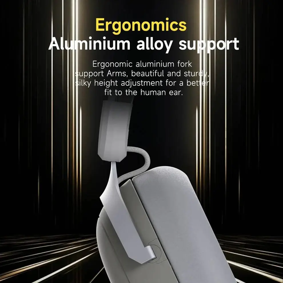 Ajazz безжични геймърски слушалки Wireless Gaming Headphones - AHM08 MAX Gray, White - Bluetooth , 2.4G