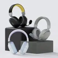 Ajazz безжични геймърски слушалки Wireless Gaming Headphones - AHM08 MAX Black, Gray, Yellow - Bluetooth , 2.4G