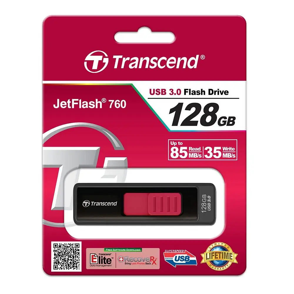 Памет Transcend 128GB JETFLASH 760, USB 3.0 (Red) - TS128GJF760