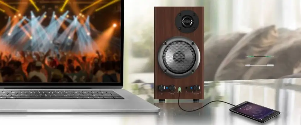 Genius тонколони Speakers 2.0 - SP-HF500B - 16W RMS, 3D Surround, Wood