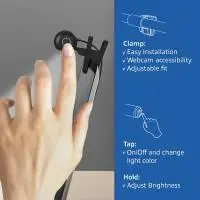 ACT LED лампа за лаптоп с регулируема яркост и щипка, USB захранване