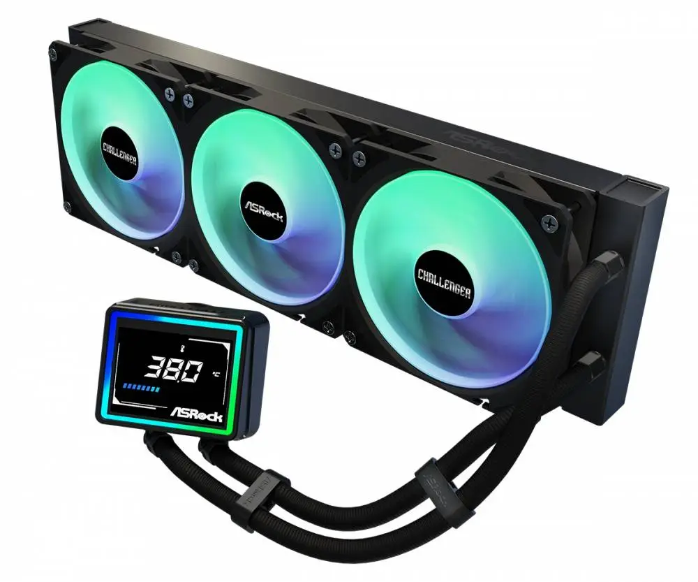Водно охлаждане Asrock Challenger 360 Digital, 360mm ARGB, LCD Display AIO