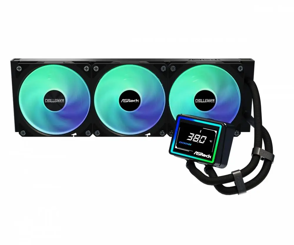 Водно охлаждане Asrock Challenger 360 Digital, 360mm ARGB, LCD Display AIO