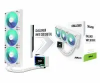 Водно охлаждане Asrock Challenger White 360 Digital, 360mm, ARGB, LCD Display AIO Cooler