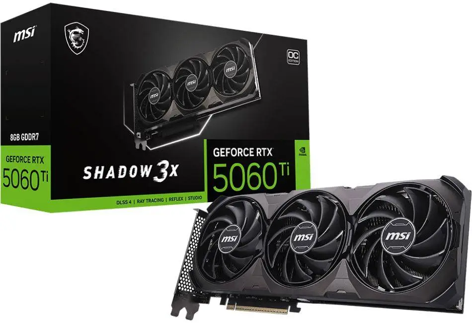 Видео карта MSI GeForce RTX 5060 Ti 8G SHADOW 3X OC CLASSIC