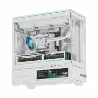 Thermalright кутия Case mATX - TL-M10 Vision White - 4 x 120 mm ARGB included, 9.16 inch LCD Display, USB-C