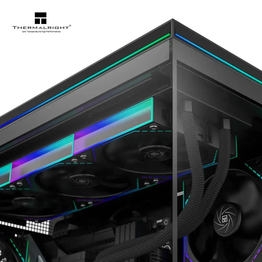 Thermalright кутия Case mATX - TL-M10 Vision Black - 4 x 120 mm ARGB included, 9.16 inch LCD Display, USB-C
