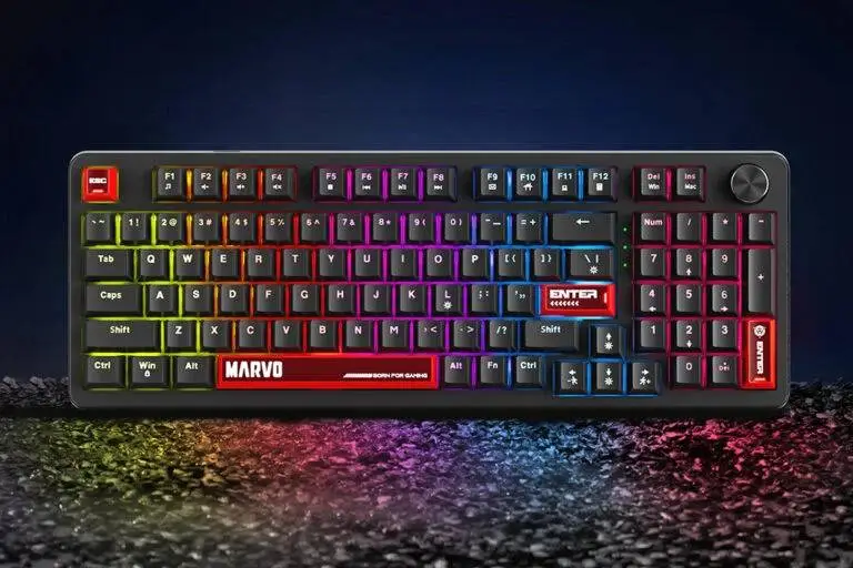 Marvo геймърска механична клавиатура Gaming Mechanical Keyboard Arma 98 KG937 - 1K, TNT Peach Switches [Linear], (English US)