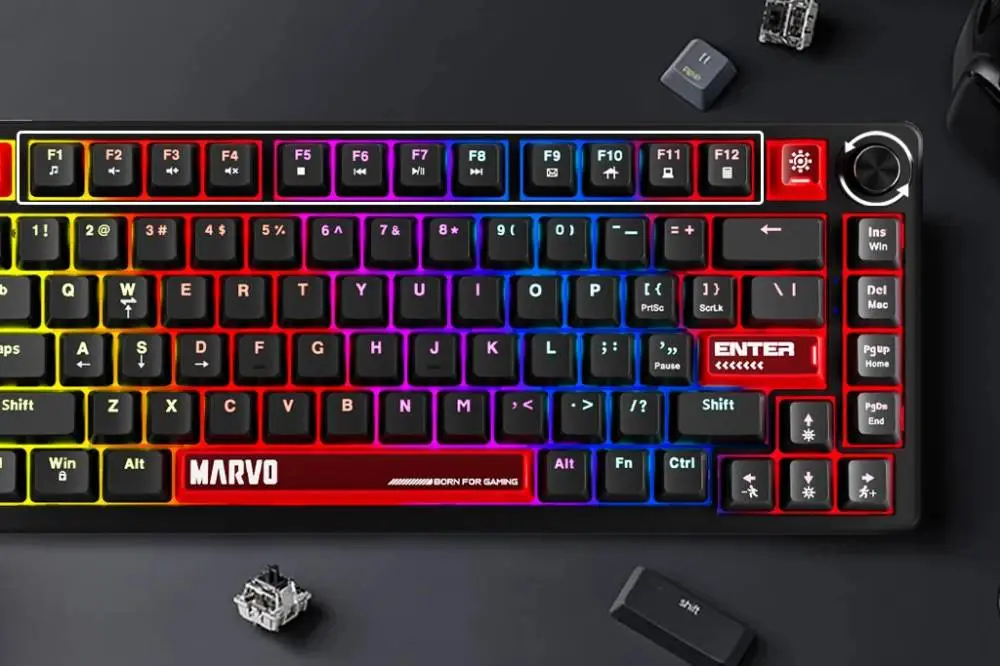 Marvo геймърска механична клавиатура Gaming Mechanical Keyboard Arma 82 KG936 - 1K, TNT Peach Switches [Linear], (English US)