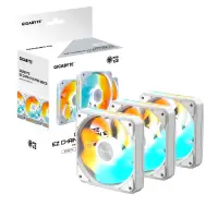 Вентилатори GIGABYTE AORUS EZ CHAIN RVS FAN 120 ICE ARGB, 3-Pack