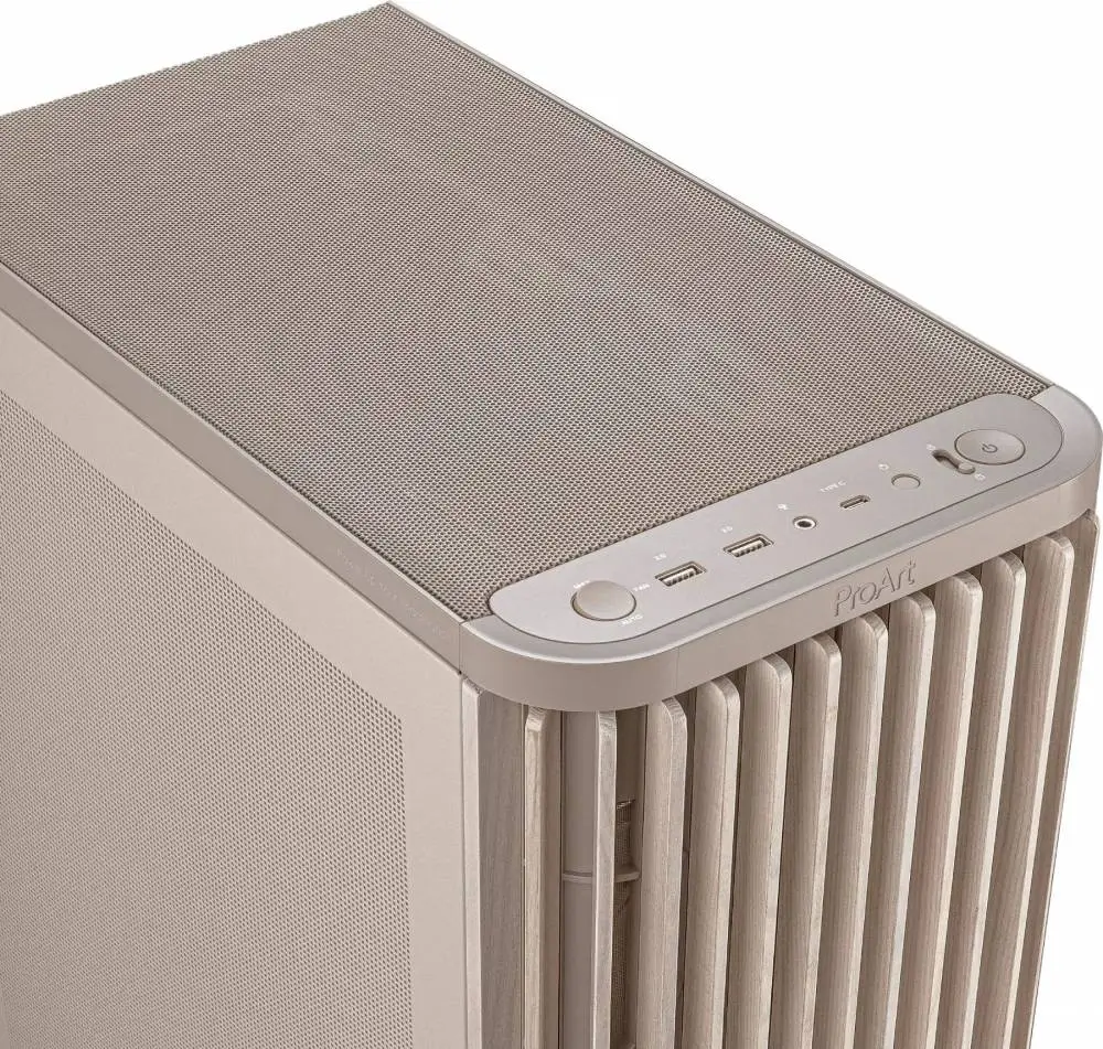 Кутия ASUS ProArt PA401 Wood Edition Beige - Mesh Panel