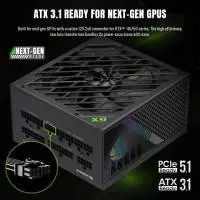 Захранване Gamemax GX PRO 1050G PSU ATX 3.1 1050W Plus Gold, Full Modular