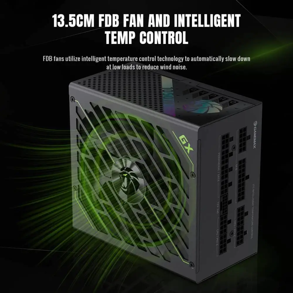 Захранване Gamemax GX PRO 1050G PSU ATX 3.1 1050W Plus Gold, Full Modular