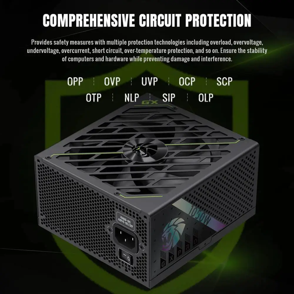 Захранване Gamemax GX PRO 1050G PSU ATX 3.1 1050W Plus Gold, Full Modular