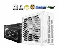 Захранване MSI MAG A1000GL PCIE5 WHITE, 1000W 80 Plus Gold, ATX 3.1, PCIe 5.1 PSU