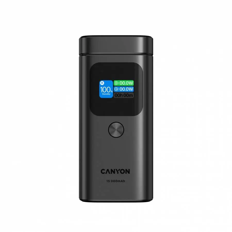 Външна батерия CANYON Qi2 magnetic power bank OnPower 150 15000mAh Aluminium Dark grey