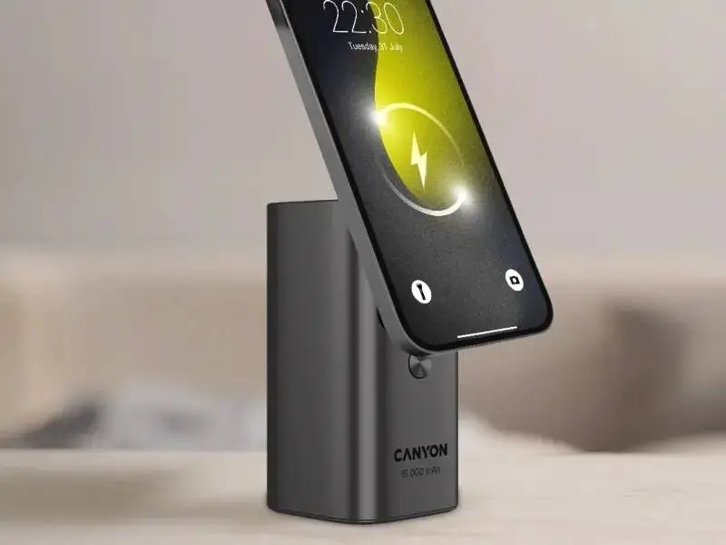 Външна батерия CANYON Qi2 magnetic power bank OnPower 150 15000mAh Aluminium Dark grey