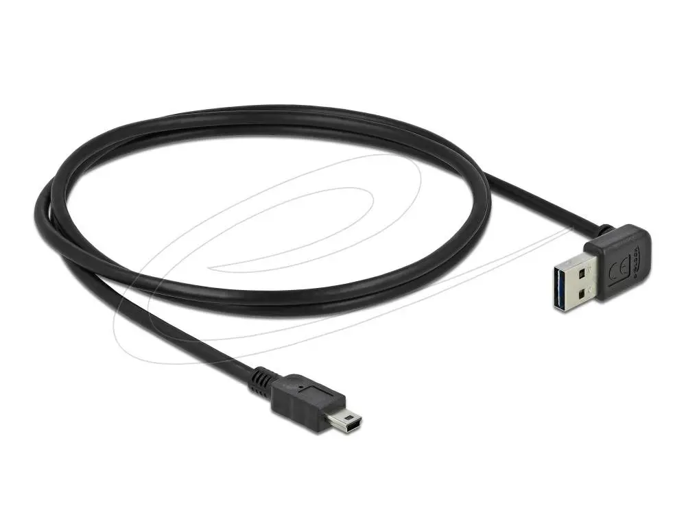 Кабел Delock EASY-USB-A 2.0 мъжко към USB Mini-B мъжко, 1m , черен