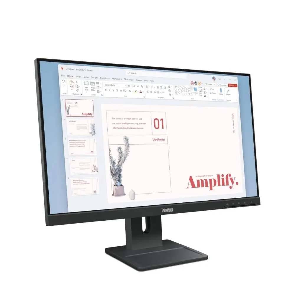 Монитор Lenovo ThinkVision E24-40 23.8" IPS, WLED, 16:9, 1920x1080, 4ms, 100Hz, Tilt, Swivel, Pivot, Height Adjust Stand, HDMI, DP, VGA
