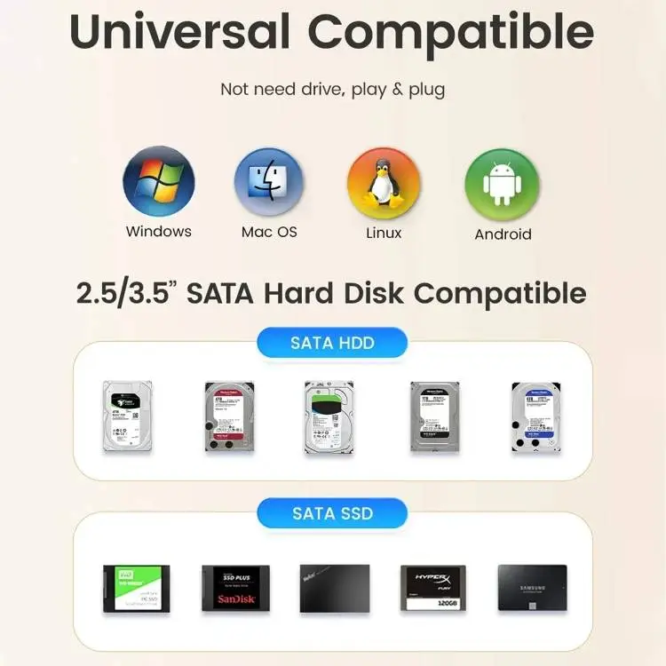 Orico докинг станция Storage - HDD/SSD Dock - 2.5/3.5 inch USB-C/A - DD18C3-EU-BK