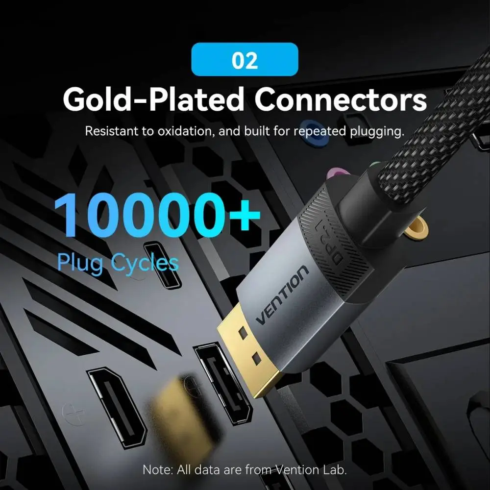 Vention Кабел Cable - Display Port v2.1 DP M / M Black 16K@60Hz, 3M - HGBHI