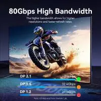 Vention Кабел Cable - Display Port v2.1 DP M / M Black 16K@60Hz, 1M - HGBHF