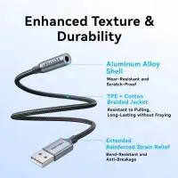 Vention външна звукова карта USB Sound card 1-Port 0.25M Gray - CVFHC
