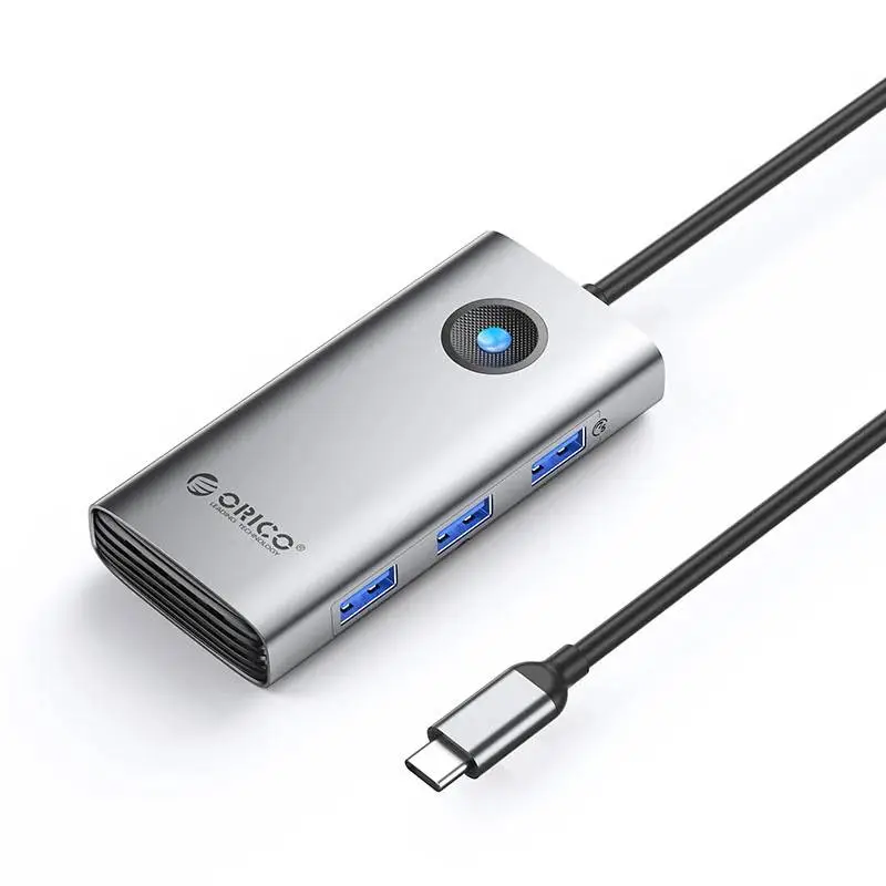 Orico докинг станция Docking Station Type-C - PW11-6P-GY-EP - HDMI x 1, USB-C x 1, USB3.0 x 3, USB-C PD100W x 1
