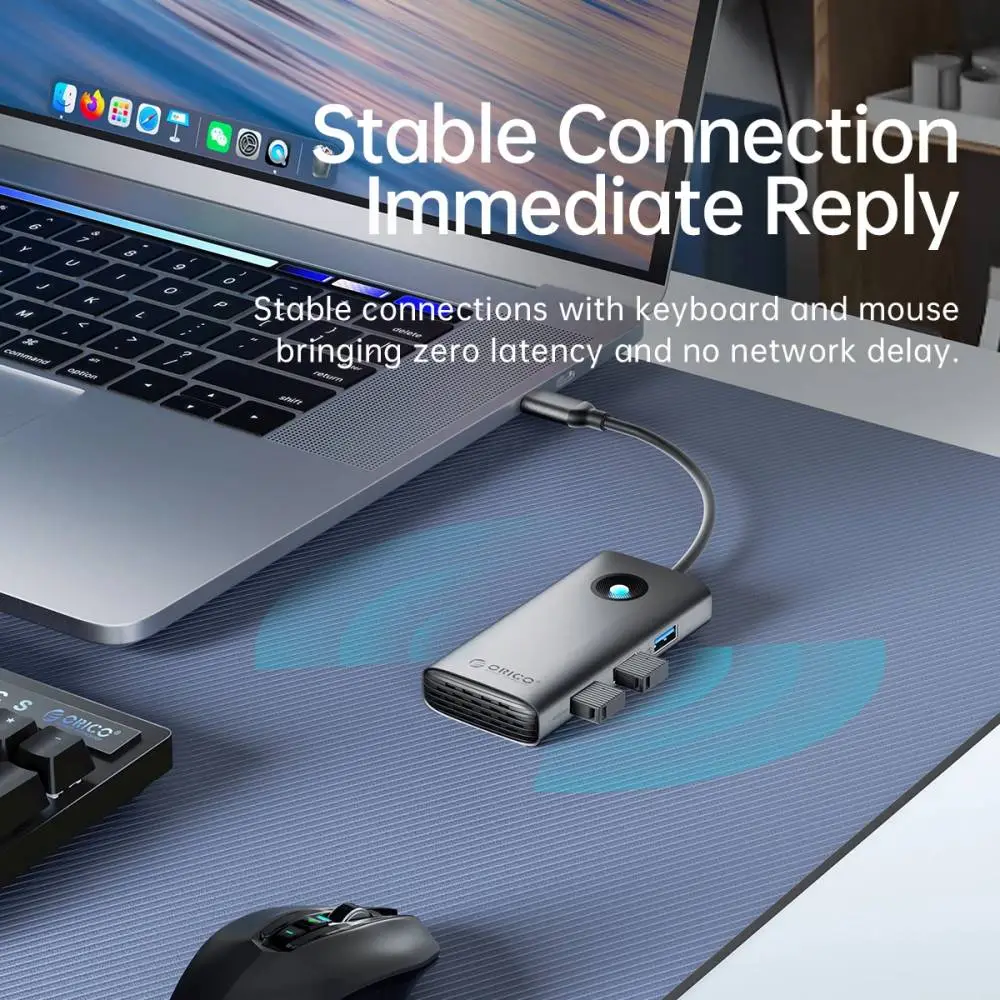 Orico докинг станция Docking Station Type-C - PW11-6P-GY-EP - HDMI x 1, USB-C x 1, USB3.0 x 3, USB-C PD100W x 1