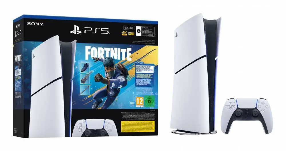 Конзола Sony PlayStation 5 Slim Edition 1TB SSD Wi-Fi White + Fortnite Blooming Chaos
