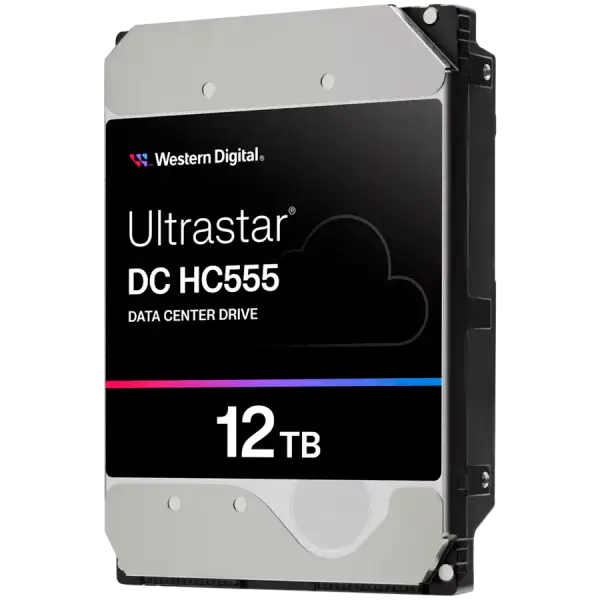 Твърд диск WD Ultrastar DC HC555 Server 12TB 512e SE, 3.5", 512MB, 7200 RPM, SATA, NP3 - WUH722012CLE6L4